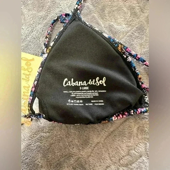 Cabana Del Sol Black Floral Bikini Set - Picture 4 of 9